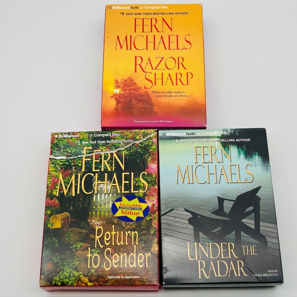 Fern‎ Michaels Audiobook CD Lot Razor Sharp Under the Radar Return to Sender 3pc
